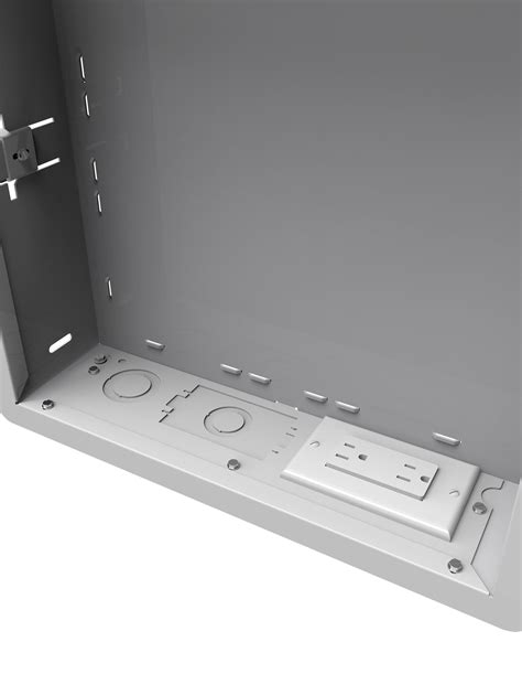 steel recessed av wall box|recessed outlet behind tv.